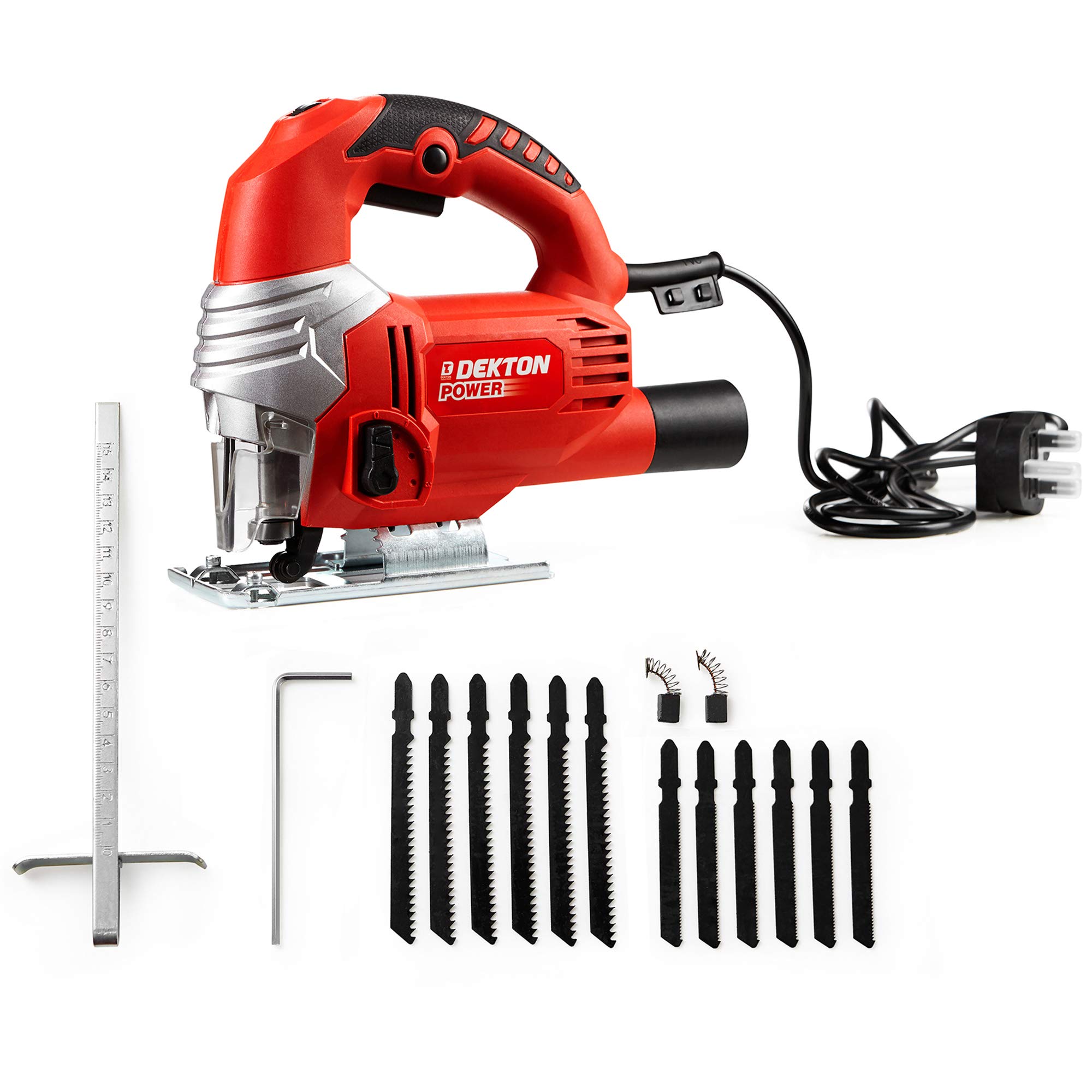Dekton 650W Electric Jigsaw 4 Stage Pendulum Dust Extraction With 10 Blades 5055441436173