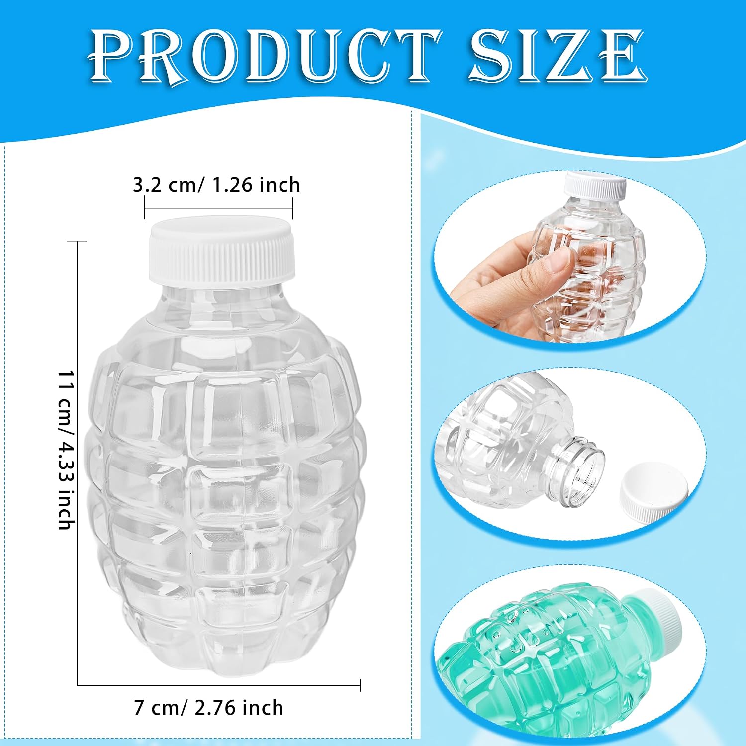15 Pcs Water Gel Ball Bottle Accessories Plastic Hopper Gel Bead Subpackage Bottles for Outdoor Game Party Gifts