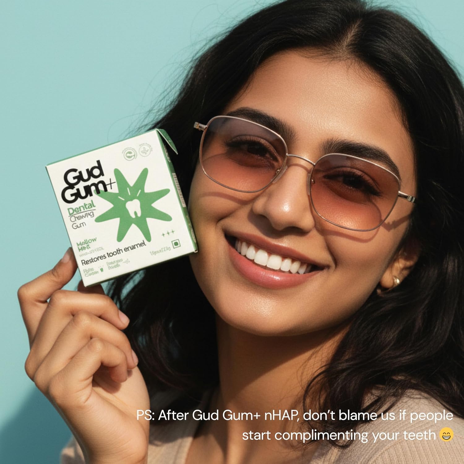 Gud Gum Remineralizing Gum with Nano-Hydroxyapatite & Xylitol – Sugar-Free Chewing Gum for Fresh Breath & Oral Health – Tree Sap Base, Aspartame-Free, Gluten-Free – Natural Mellow Mint, 2 Pack - Image 6 thumbnail