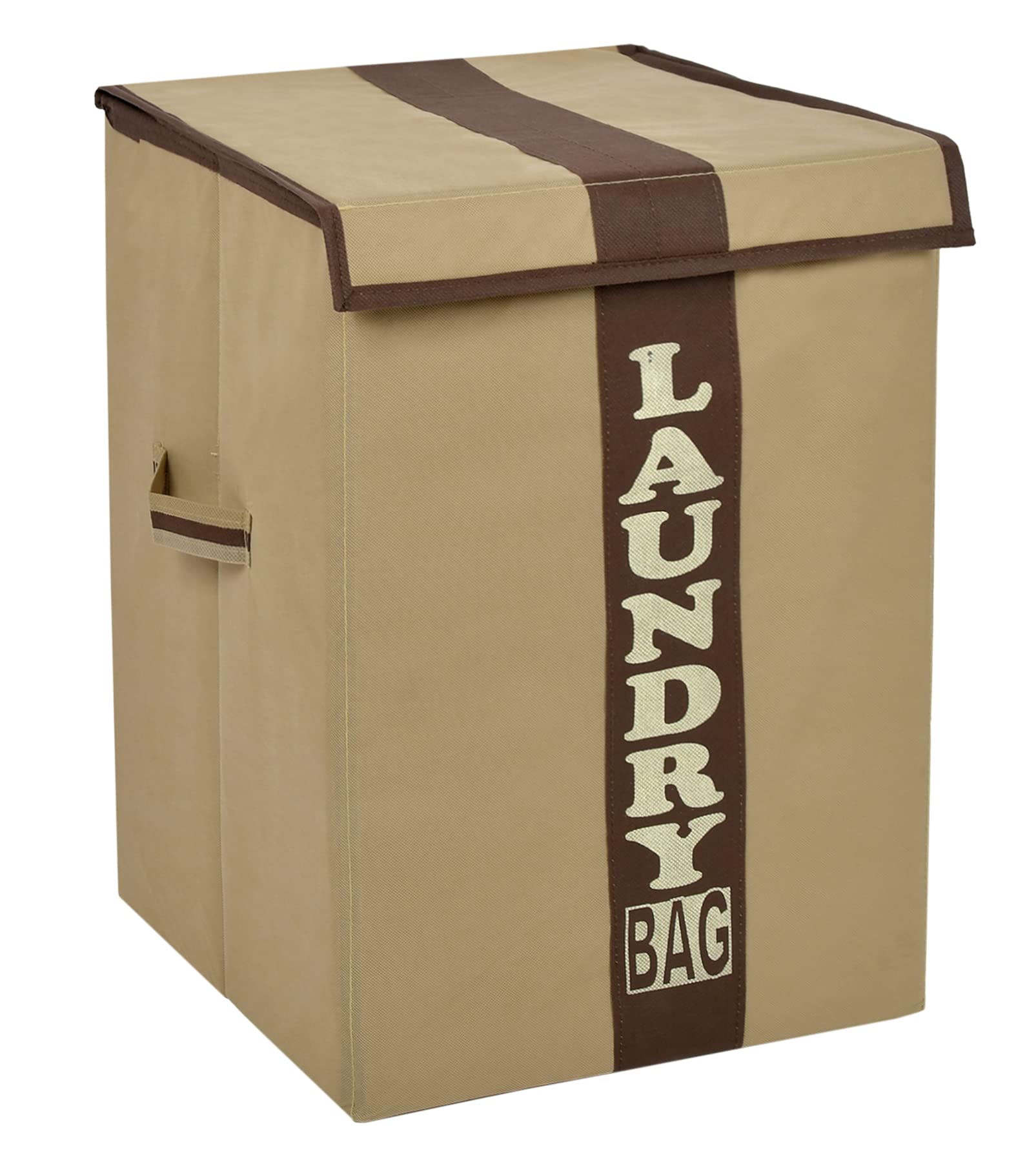Heart Home Non-Woven Foldable Lightweight Laundry Basket, Clothes Hamper, Storage Basket For Laundry Clothes, Toys Organizer With Handles & Lid, 60 Ltr. (Brown & Beige)-HS43KUBMART26877 (B09GVW81X1) Amazon Price History, Amazon Price Tracker