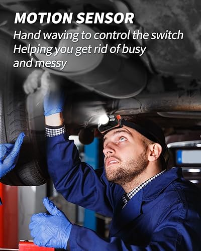 Miniatura 4 de Anylight Linterna frontal LED recargable con atenuación continua y sensor de movimiento, linterna impermeable IP65 para reparación, correr, acampar,