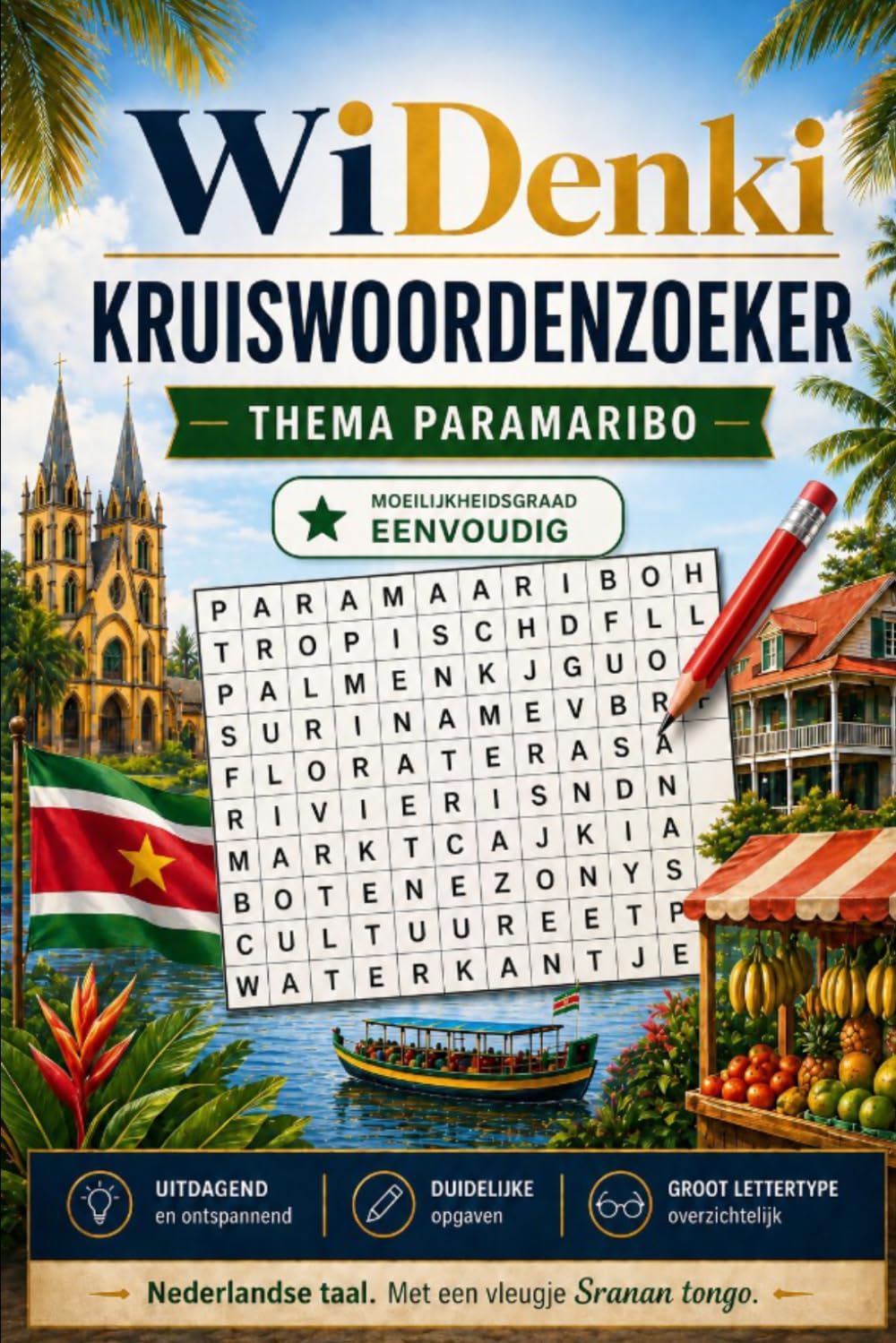WiDenki Kruiswoordenzoeker – Thema Paramaribo: Een ontspannen woordzoeker vol sfeer, verhalen en ontdekkingen uit de Surinaamse hoofdstad