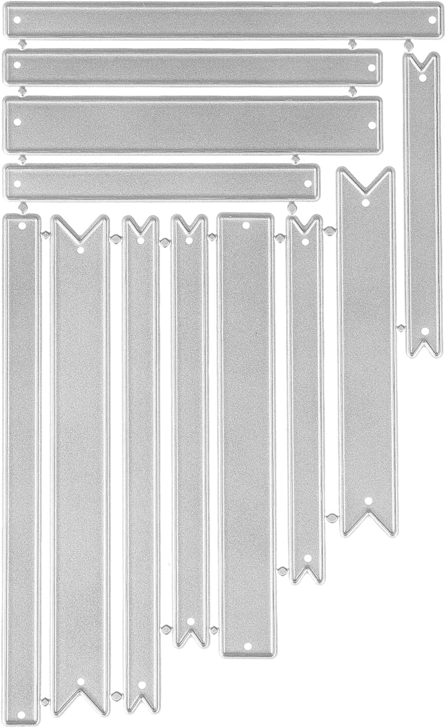 Healeved Label Tag Cutting Die and Banner Making Mold Carbon Steel Stencils Silver Craft Cutting Dies Shapes for Scrapbooking and Crafting