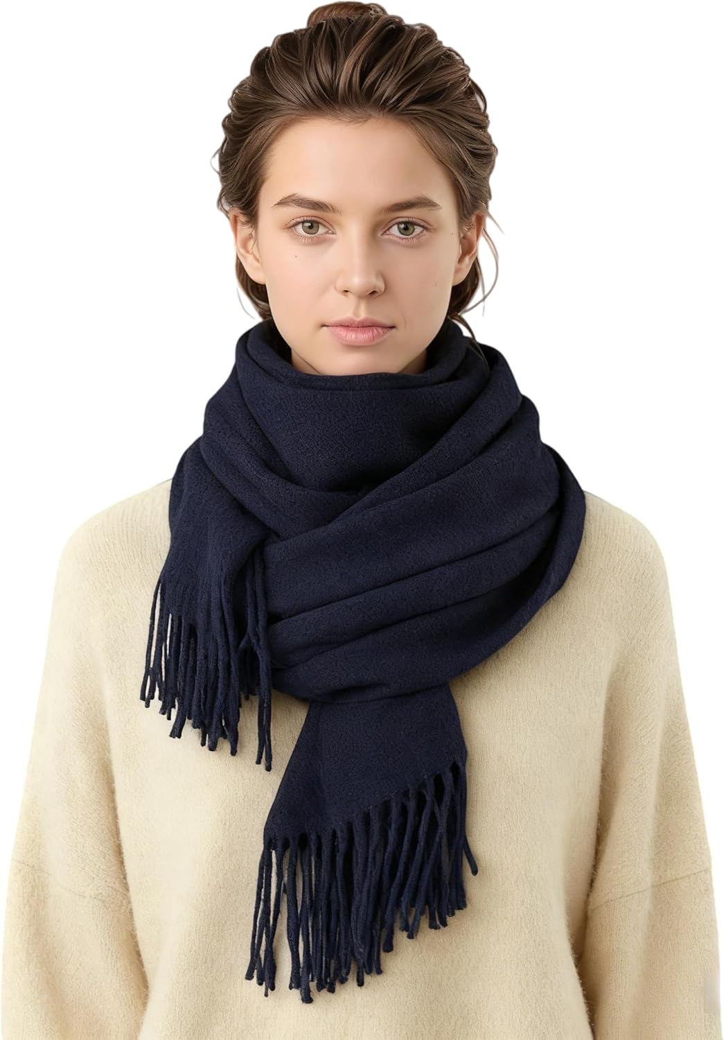 Winter Scarf for Women - Soft Warm Pashmina Shawl Wrap, Lightweight Fashion Blanket Travel Shawl, Solid Color Scarf - Image 6