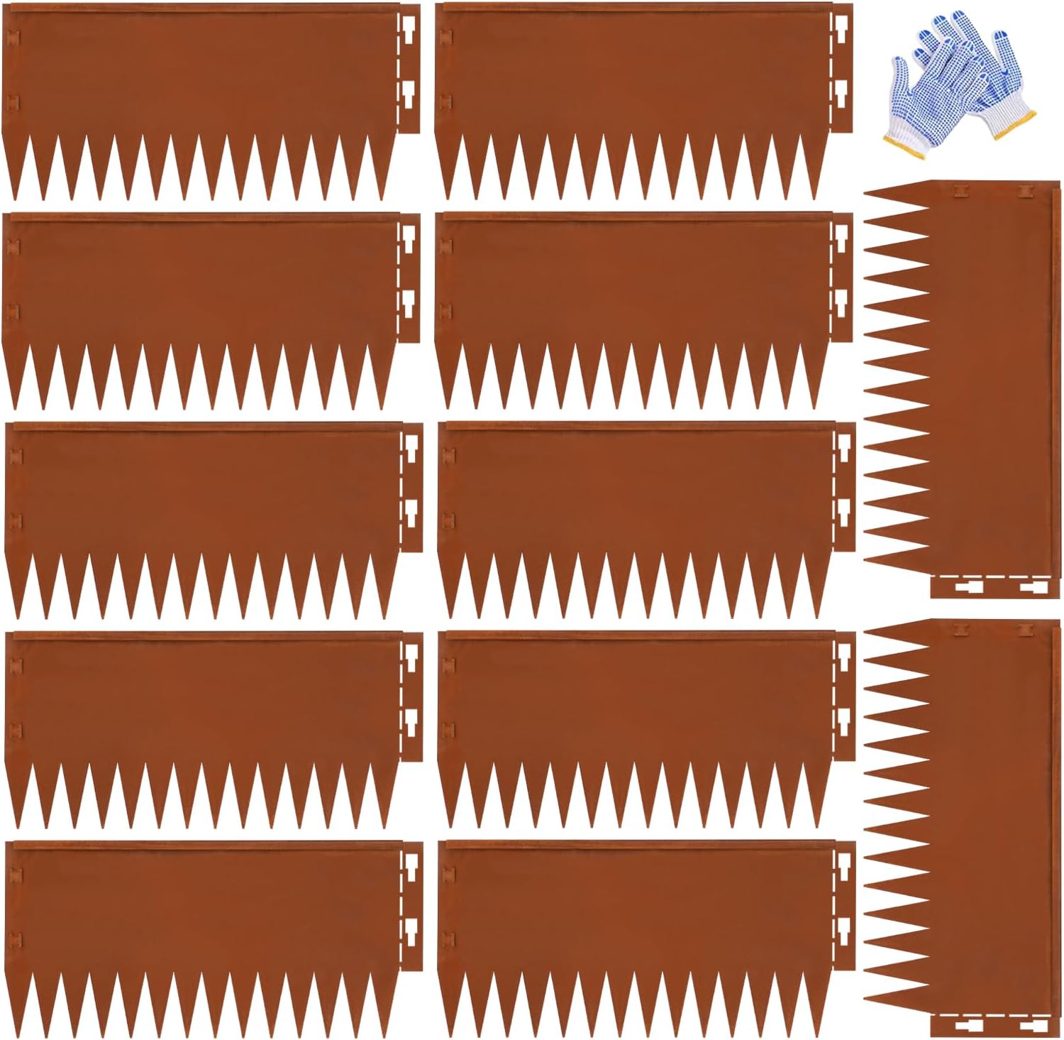 Corten Steel Lanscape Edging 20" L* 12" H Metal Garden Edging 12pcs Pre-Rusted Steel Garden Edging,20 Foot Kit for DIY Outdoor Patio Balcony Yard Walkway (Rusted, 12 inch)