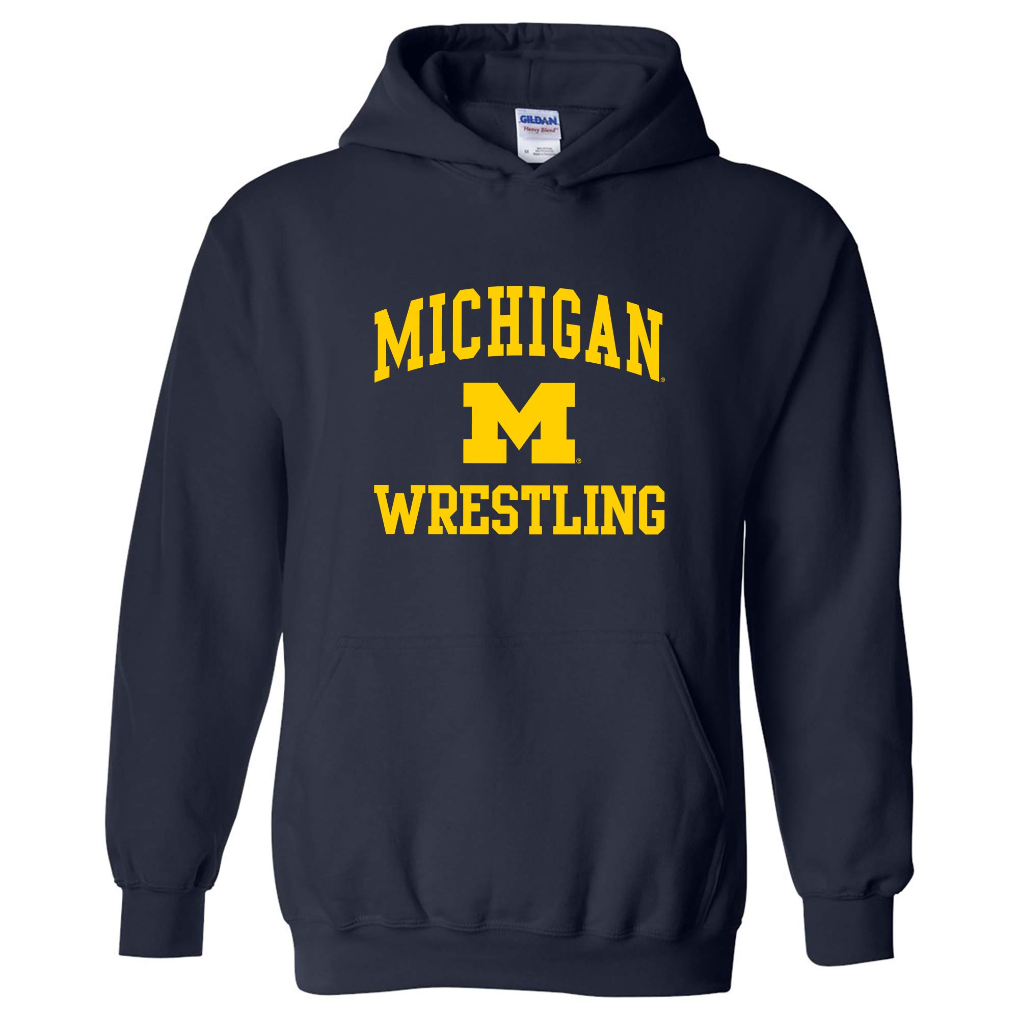 UGP Campus Apparel AH1104 - Michigan Wolverines Arch Logo Wrestling Hoodie - X-Large - Navy