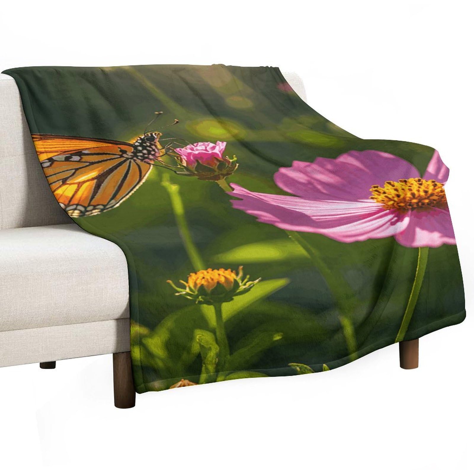 Couverture super douce pour lit couverture légère canapé imprimé fleuri