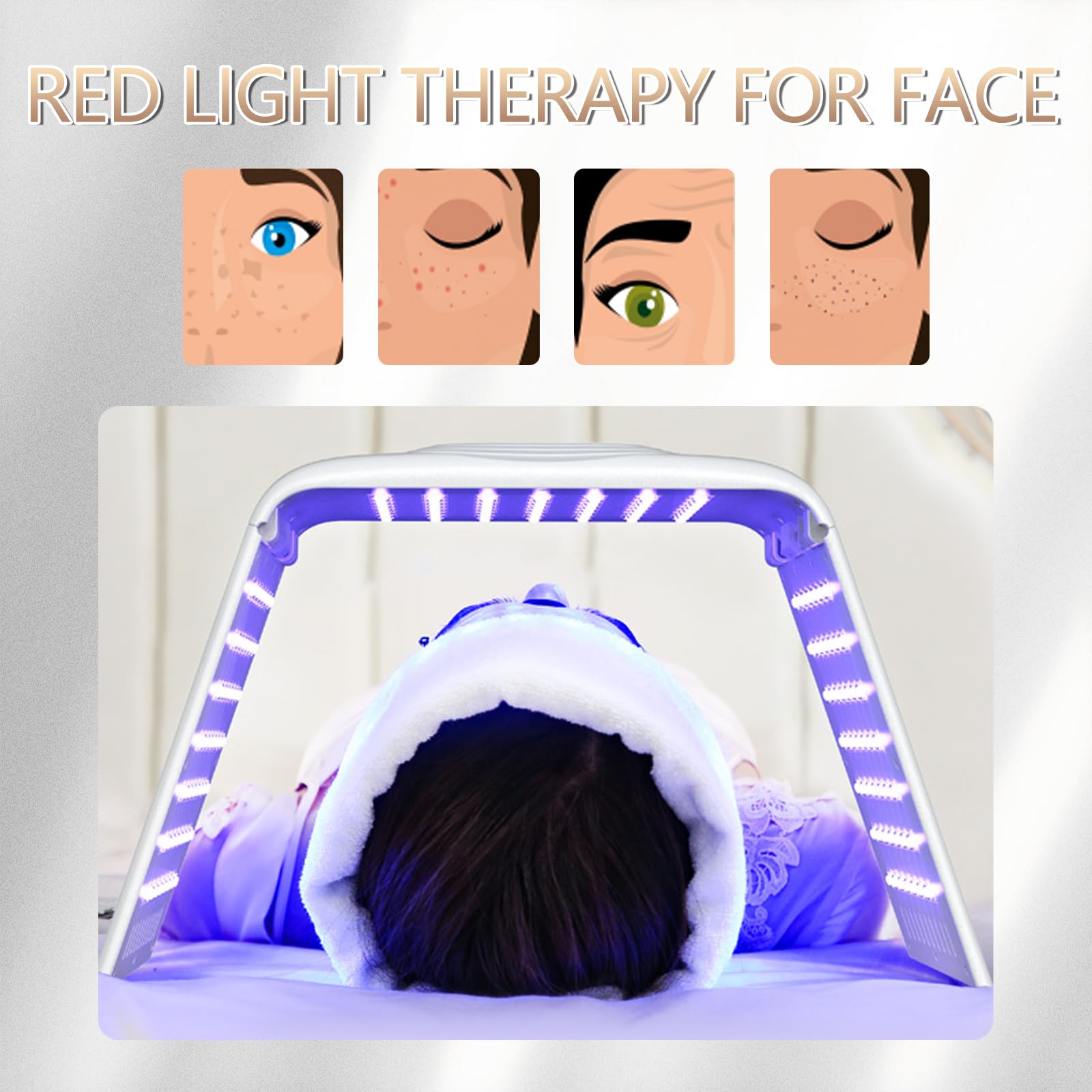 Terapia de luz roja para la cara,Terapia de luz roja,Terapia de luz LED para la cara,Terapia de luz de 7 colores para el cuidado de la piel corporal en casa 3