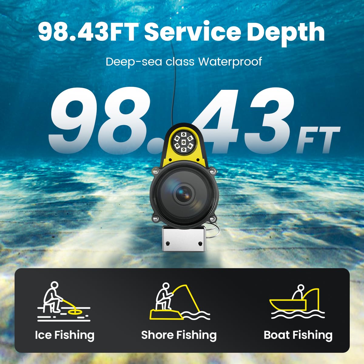 Chasing Canfish CF1 - Kit fotocamera per pesca subacquea, video portatile Full HD 1080p, controllo remoto tramite app, osservazione in tempo reale, fotocamera da pesca