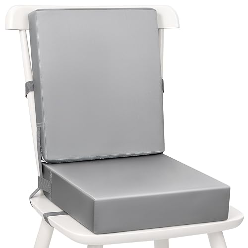 Asiento elevador para mesa de comedor para niños pequeños, asiento elevador impermeable de poliuretano para mesa de comedor con respaldo y