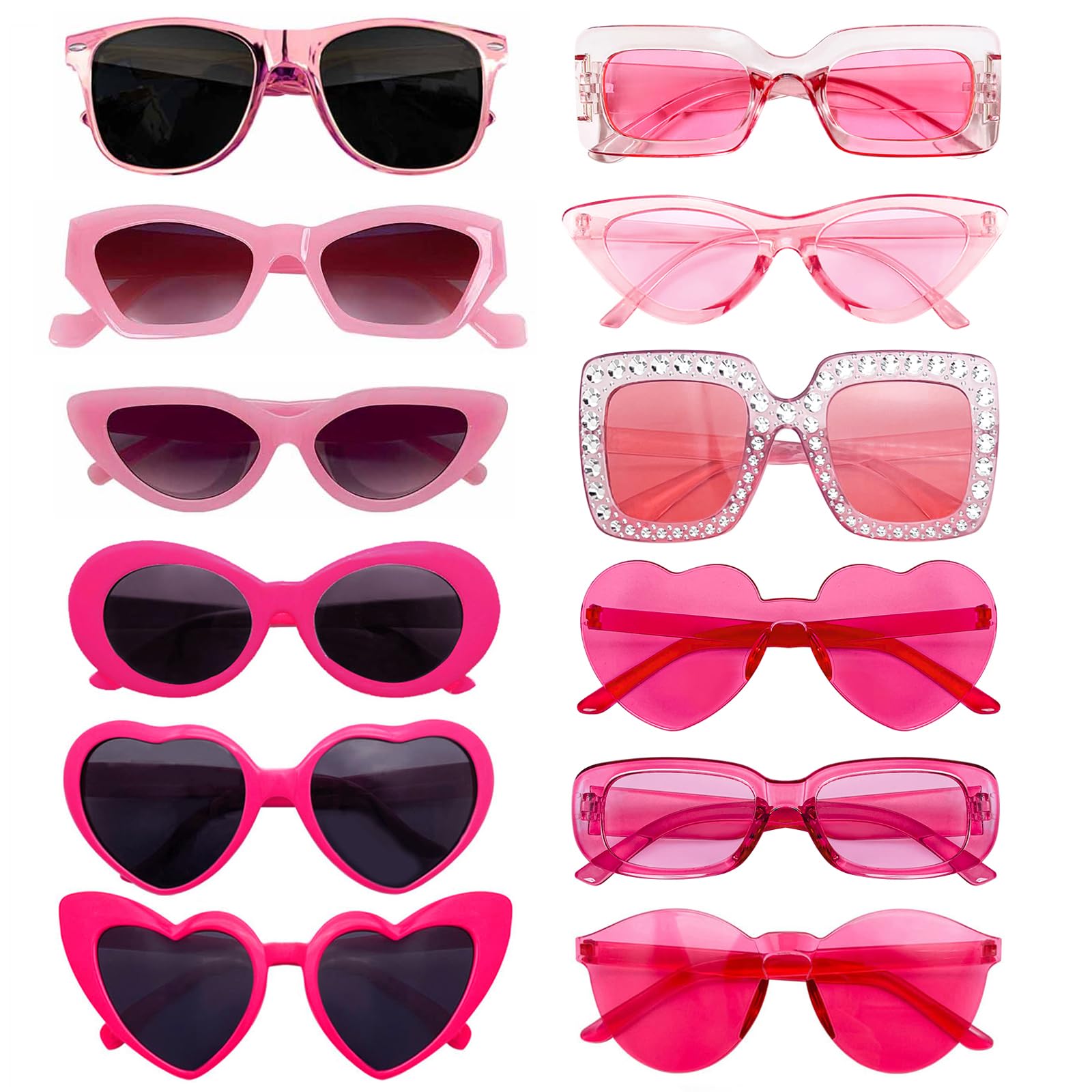 SUNOVELTIES 12 Mixed Style Sunglasses Classic Retro Party Favors Eyewear Costume Accessories Bulk Glasses for Unisex Adult