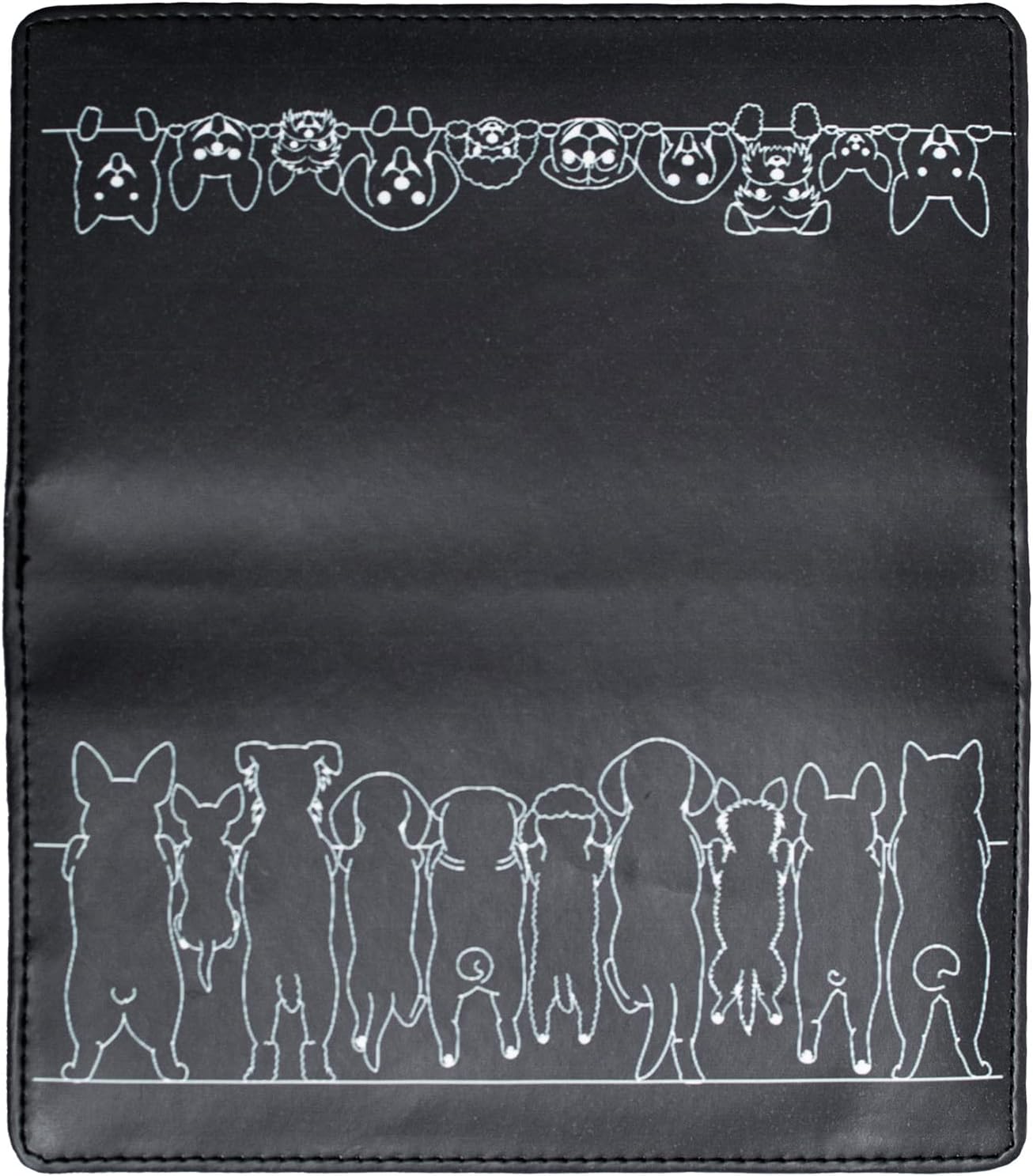 Sanlykate Checkbook Cover - RFID Blocking PU Leather Case for Duplicate Checks, Men & Women, with Pen Holder & Free Divider, Cartoon Dogs - Image 2