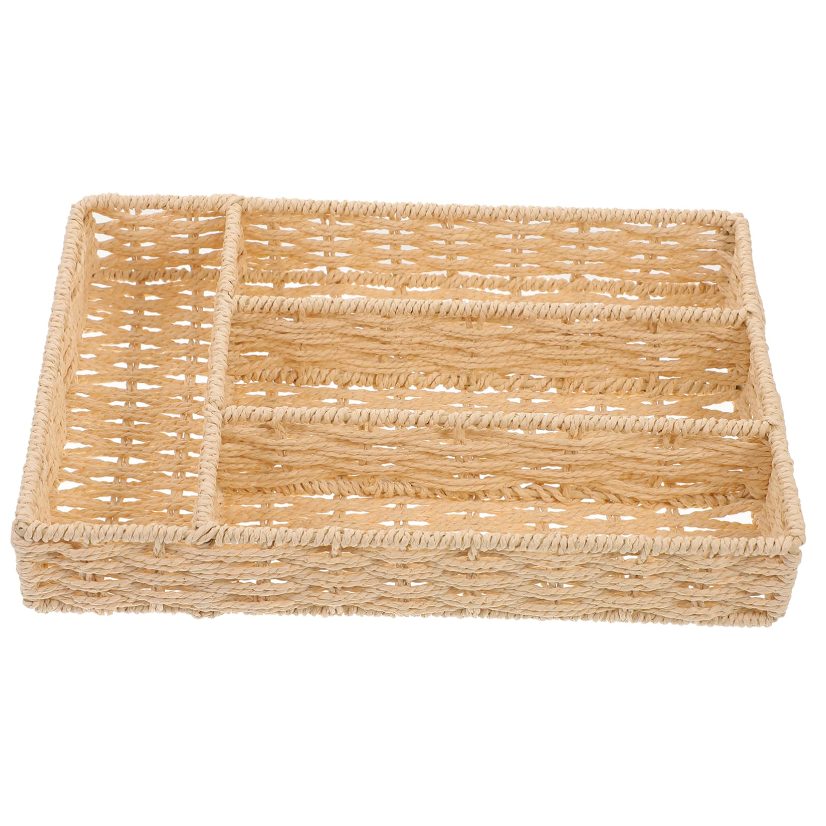 Cabilock Organizador de Cubiertos Tejido Beige para Cajón de Cocina