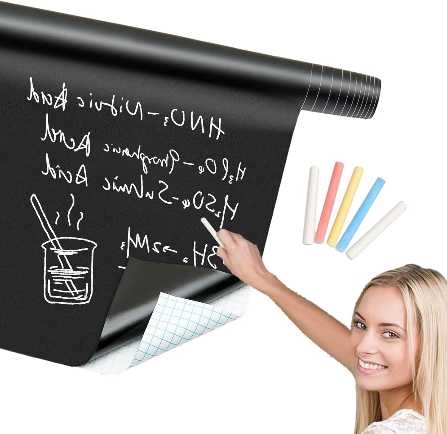 Chalkboard Wall Sticker, Large Black Board Sticker, Roll Blackboard Wall Chalk Bord Sticker