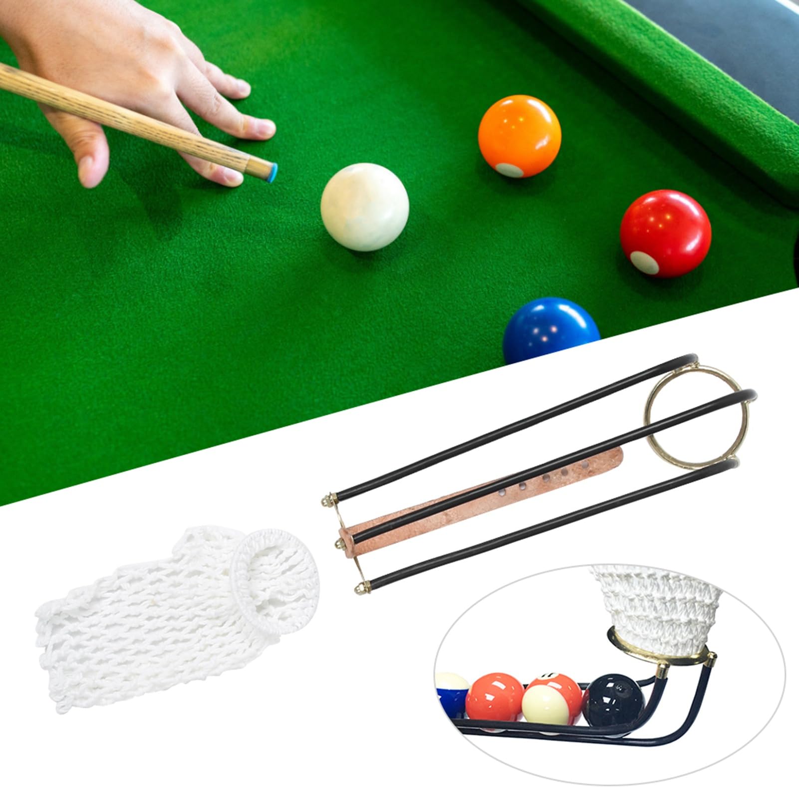 Filet de Billard, Billiards Table Rail Pocket Sacs de Filet de Piste coulissante de Rail de Poche de Table de Billard Accessoires de Billard pour Les Tables de Billard Chinois à 8 Boules