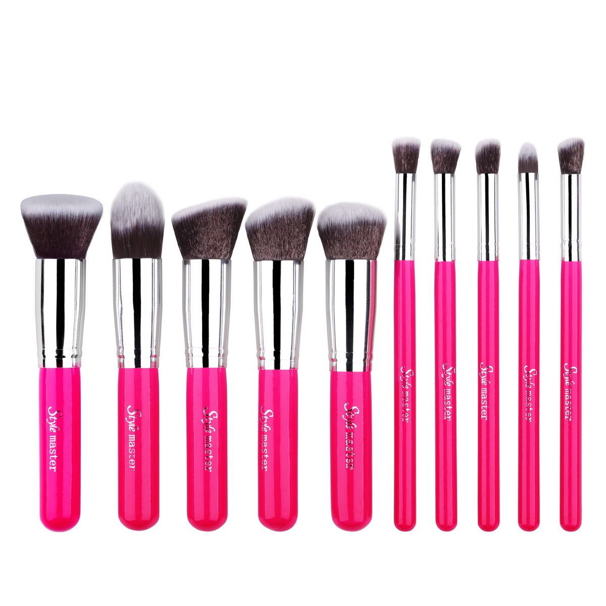 10pcs Premium Synthetic Kabuki Makeup Brush Set Cosmetics Foundation Blending Blush