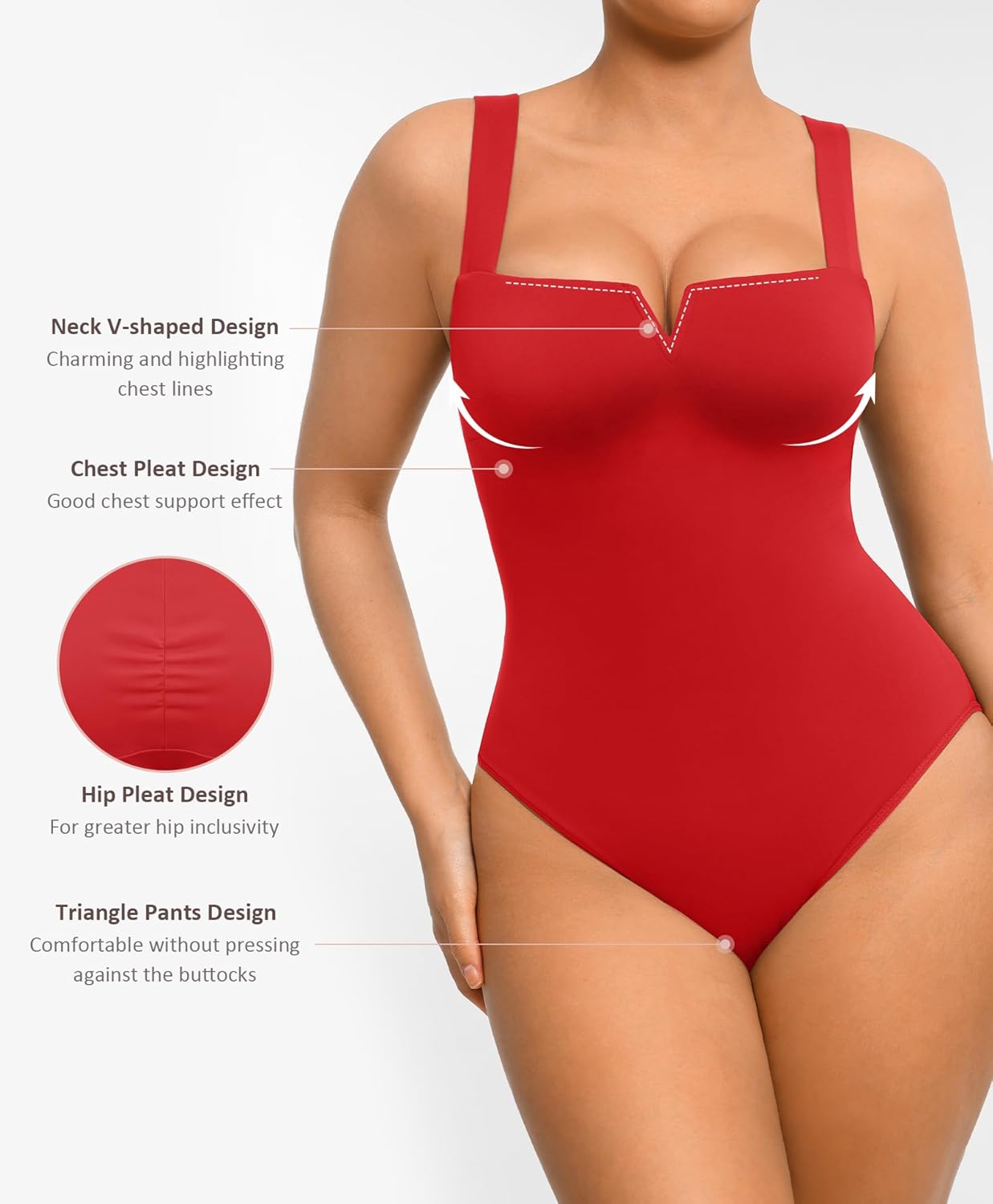 FeelinGirl Square Neck Shapewear Bodysuit for Women Sleeveless Tummy Control Slimming Bodysuit Going Out Tank Tops