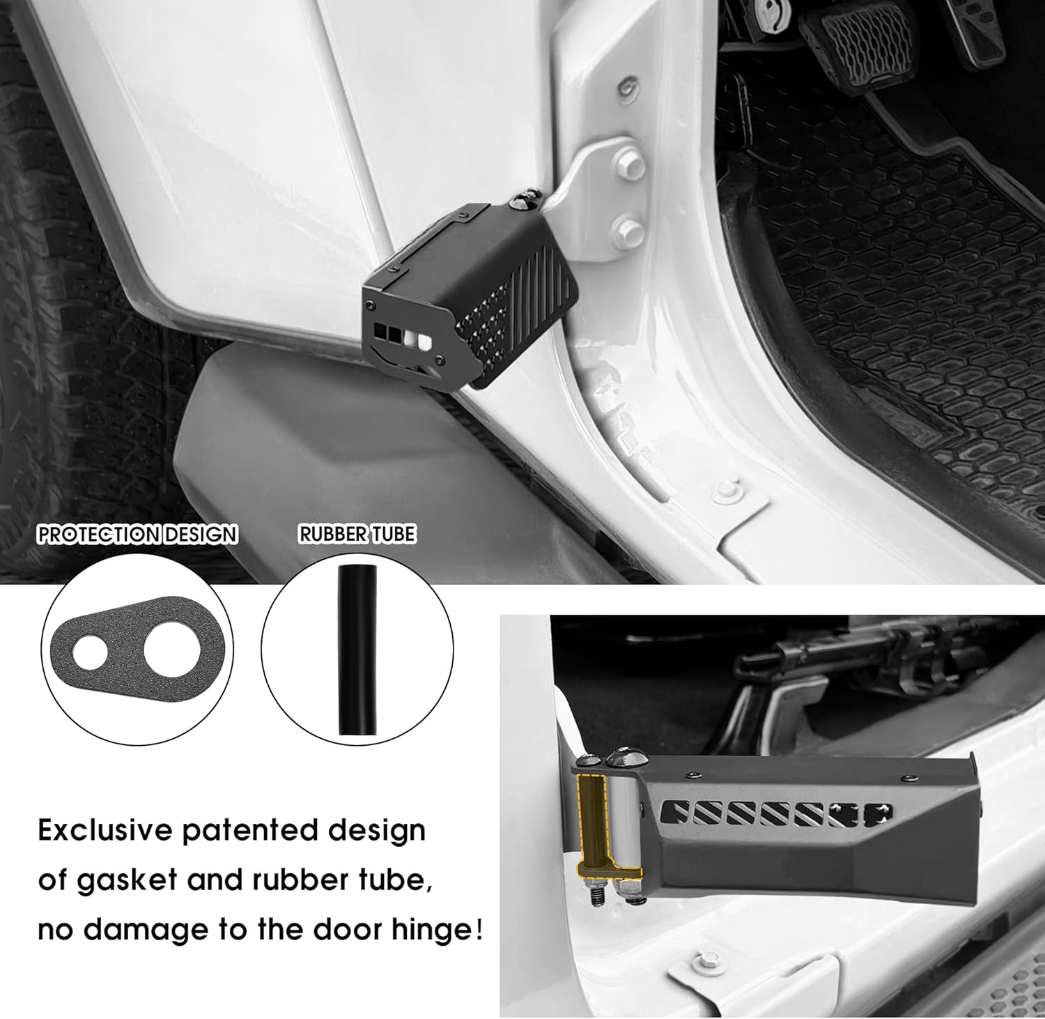 sukemichi Foot Pegs Doors Off for Jeep, for Jeep Gladiator Foot Pegs Foot Rest Pedal Door Hinge Peg for 2007-2025 2026 Jeep Wrangler JK JL Gladiator JT 4XE 4 Door 2 Door Accessories, Steel