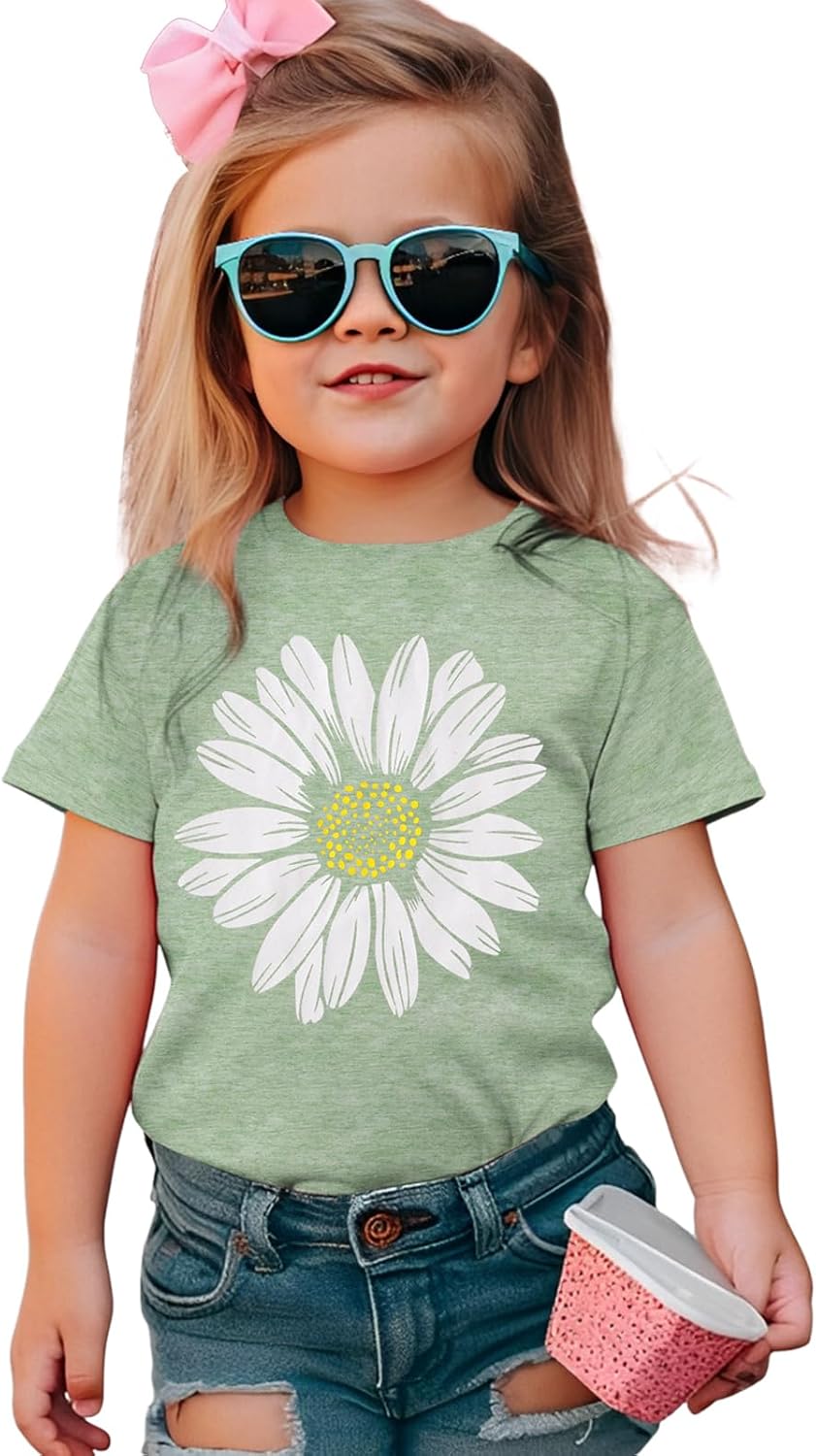 Sunflower Shirts for Toddler Baby Girl Cute Summer T-Shirt Floral Graphic Short Sleeve Tees Tops Casual Clothes