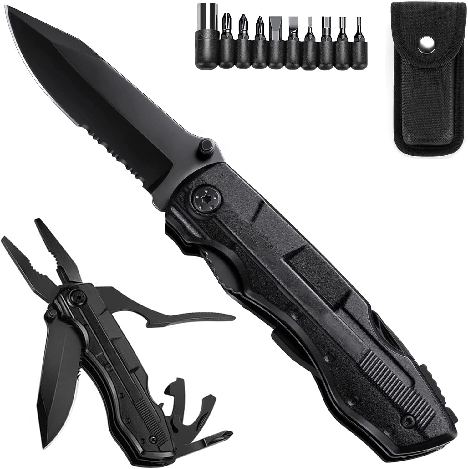 Quhaha Multitool Pocket Folding Knife Stainless Steel Survival