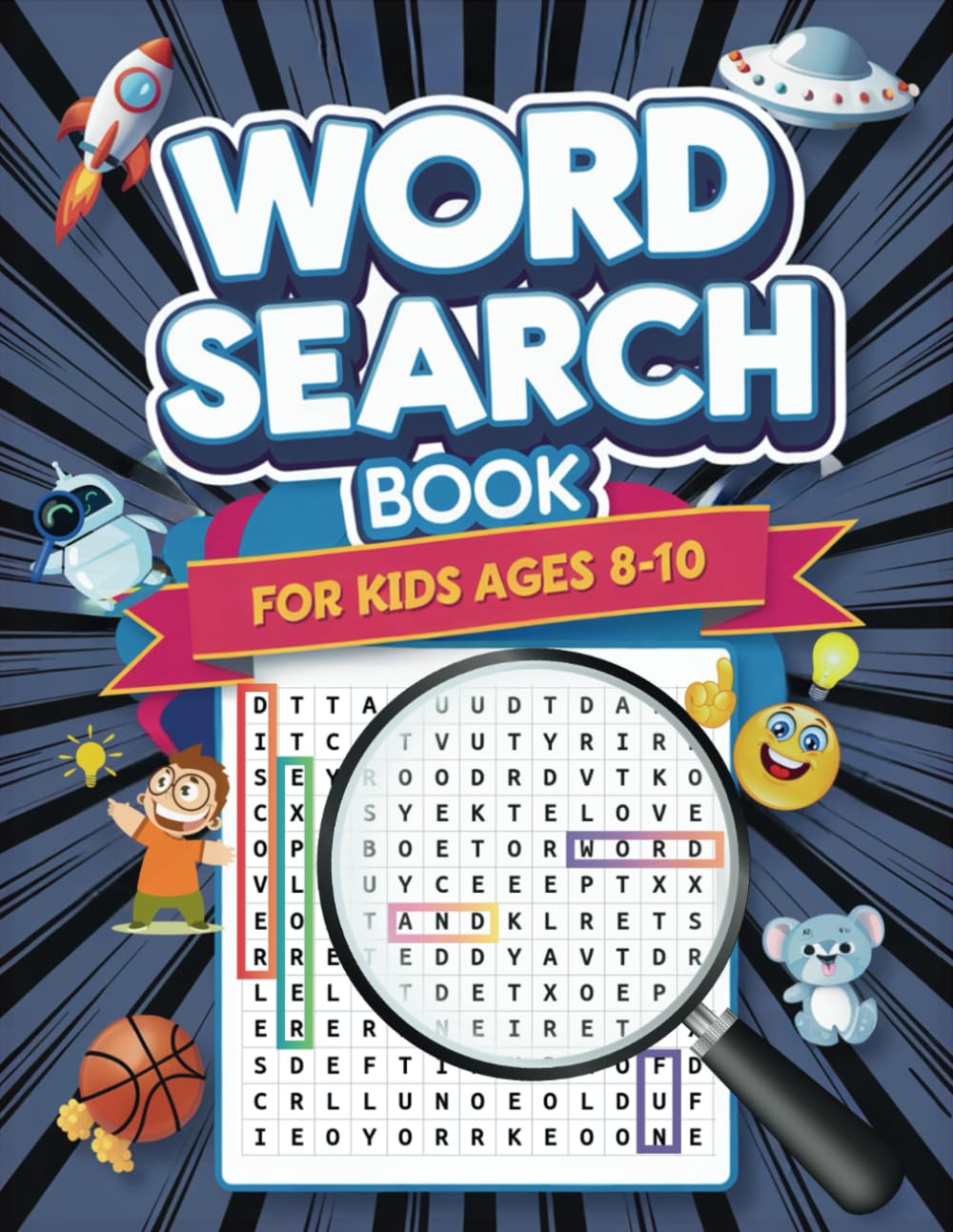 Word Search Book for Kids Ages 8-10: 100+ Puzzles with Fun Facts and Educational Themes – Explore Space, Geography, Animals, Sports, and More!