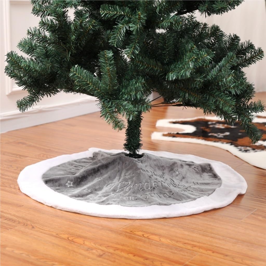Tree Skirt Christmas Christmas Tree Skirt Christmas Embroidered Tree Skirt Short Plush Christmas Tree Decoration Cushion Scene Christmas Tree Skirts