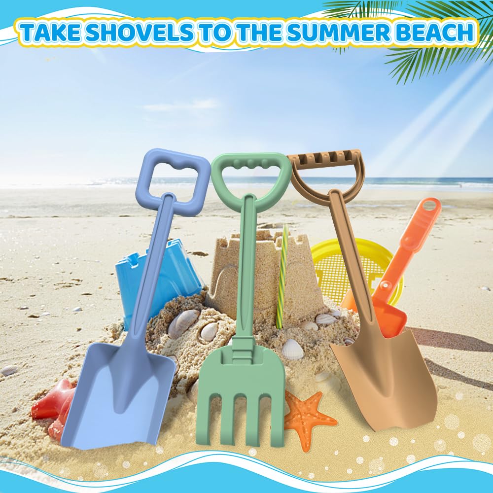 Jumbo Beach Shovels Toys for Kids Ages 4-8, ABS Plastic Sand Shovels Rake - Image 4