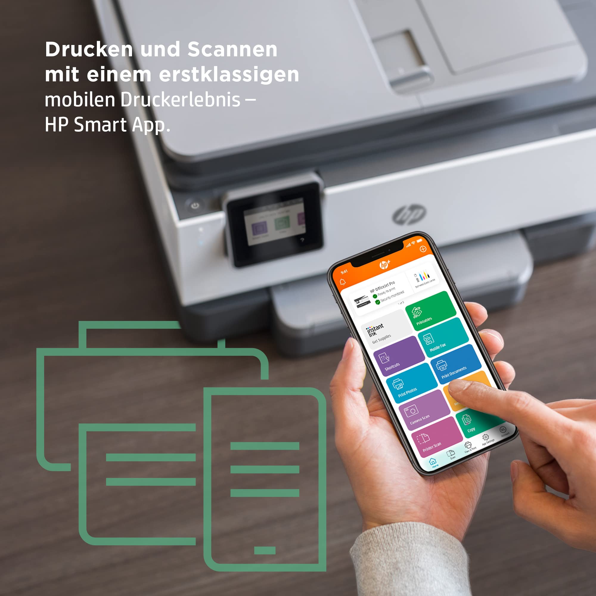 HP OfficeJet Pro 9010e Multifunktionsdrucker, 6 Monate gratis drucken mit HP Instant Ink inklusive, HP+, Drucker, Scanner, Kopierer, Fax, WLAN, LAN, Duplex, Airprint, Grau-Weiß