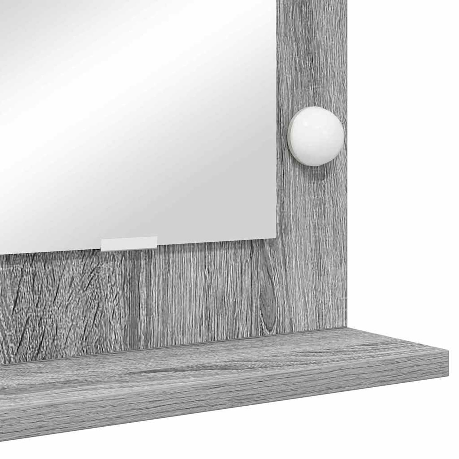 Gecheer Schminkspiegel mit LED-Lichtern Grau Sonoma 100x45x18 cm, Deko Spiegel Bathroom Mirror für Badezimmer Make-up Rasur Wohnung Hotel868330