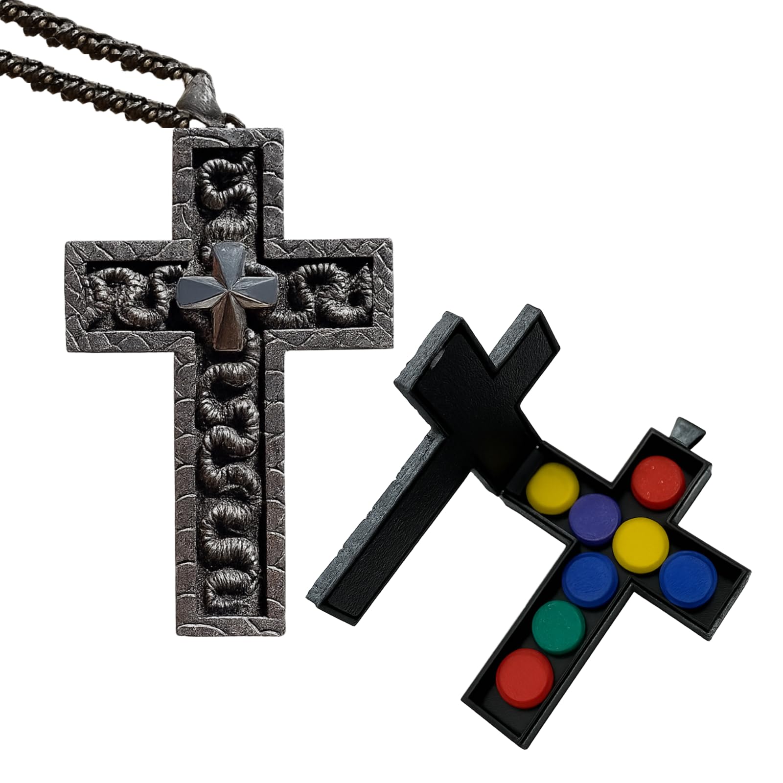 呪物 ほんとに怖い 木製と金属製の十字架 呪物 ほんとに怖い 木製と