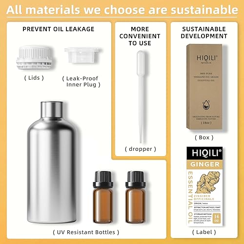 Miniatura 803 de HIQILI Aceite esencial de albahaca de 1 fl oz, 100% puro sin diluir para la piel, difusor, 1.0 fl oz