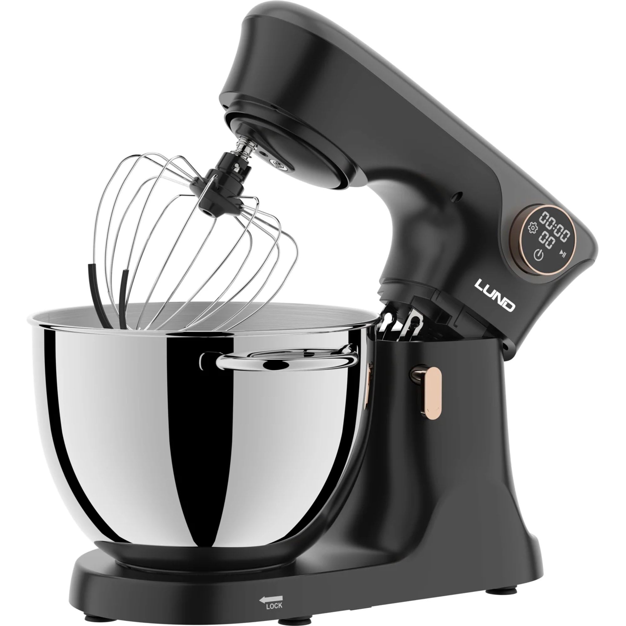 Robot kuchenny 2000 W, miska ze stali nierdzewnej 6 l, mieszadło planetarne, wyrabiarka do ciasta, timer, wszechstronne urządzenie kuchenne dla profesjonalnych i amatorów