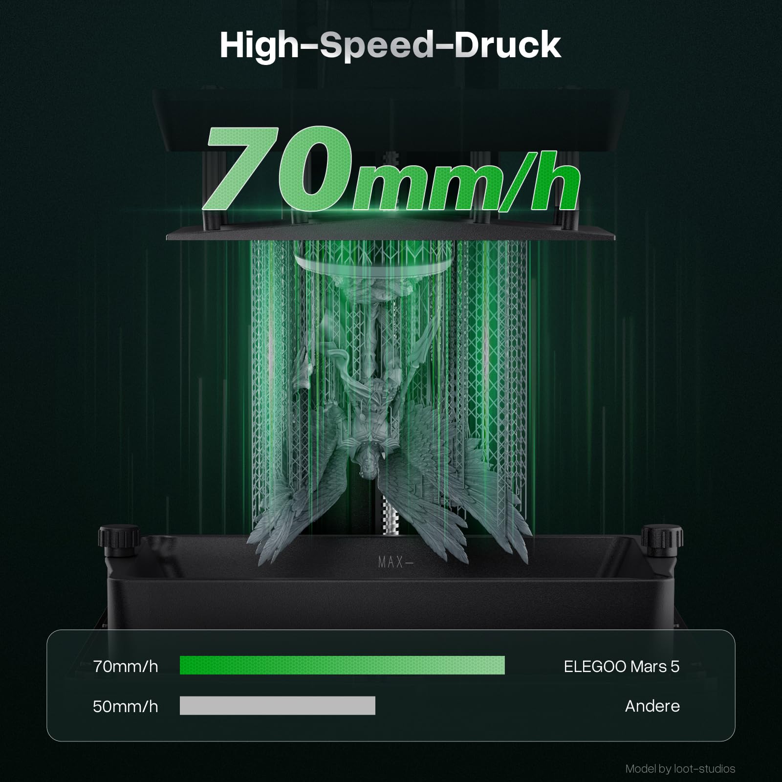 ELEGOO Marzo 5 Stampante 3D LCD 4K MSLA 6,6" livellamento automatico, stampa rapida 70 mm/h, sensore intelligente, protezione contro il surriscaldamento