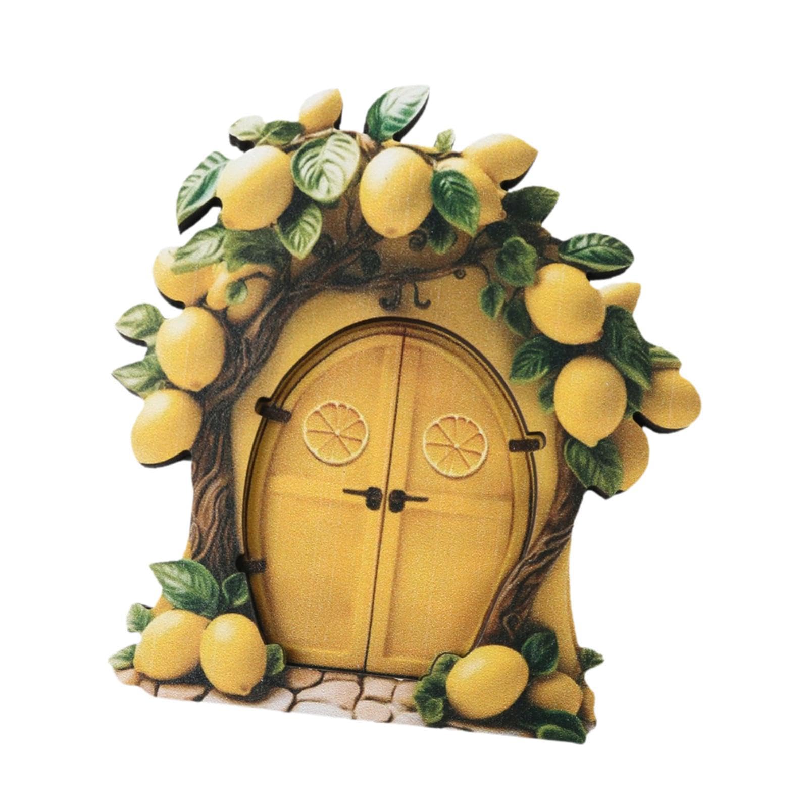BNF® Miniature Fairy Garden Door Wooden Garden Statue for Outdoor Lawn Decoration Yellow Lemon|Yard, Garden & Outdoor Living|Statues & Lawn Ornaments|1 Miniature Fairy Garden Door-image-12