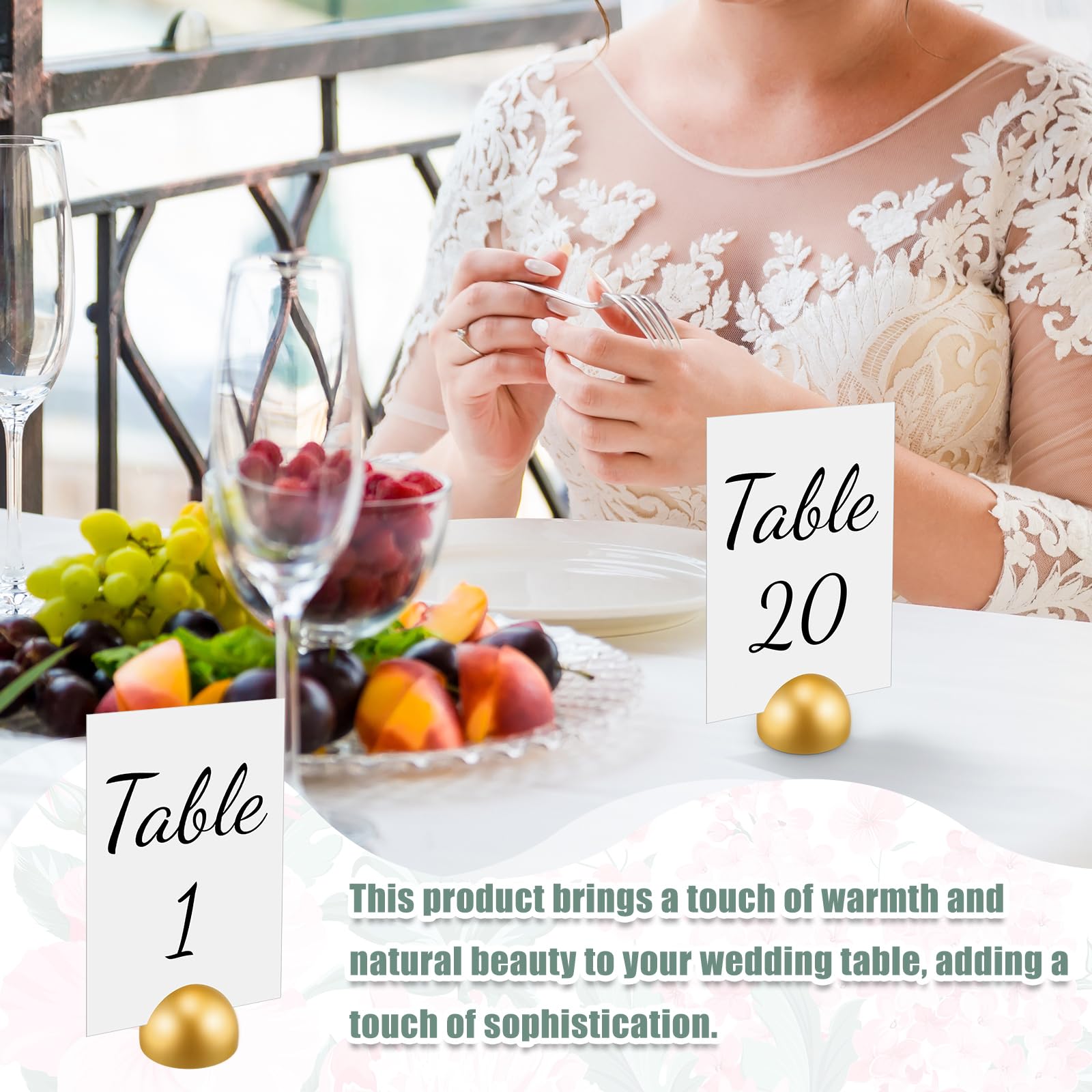 Queekay 30 Stück Hochzeitstischnummer 1-30 mit Ständern, 10.2x15.2 cm, Hochzeitssitztabelle für Hochzeitsempfang, Tafelaufsätze Dekorationen Event Party