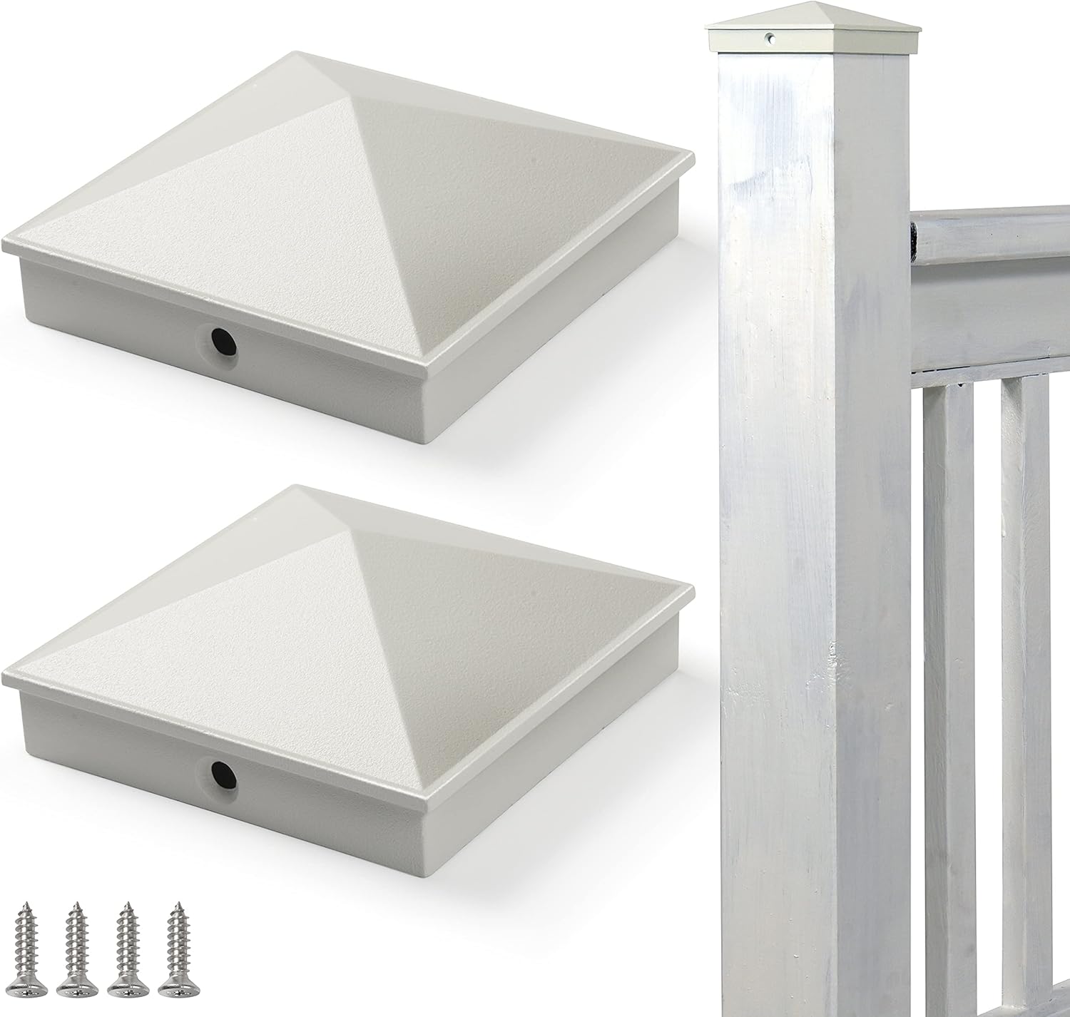 3.5"x3.5"Aluminum Pyramid Fence Post Cap, Decks Square