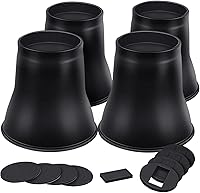 ANNKUT 6 Inch Heavy Duty Round Bed Risers - 6000 lbs Capacity Furniture Lifts for Bed, Sofa, Desk, Table (4 Pack Black)