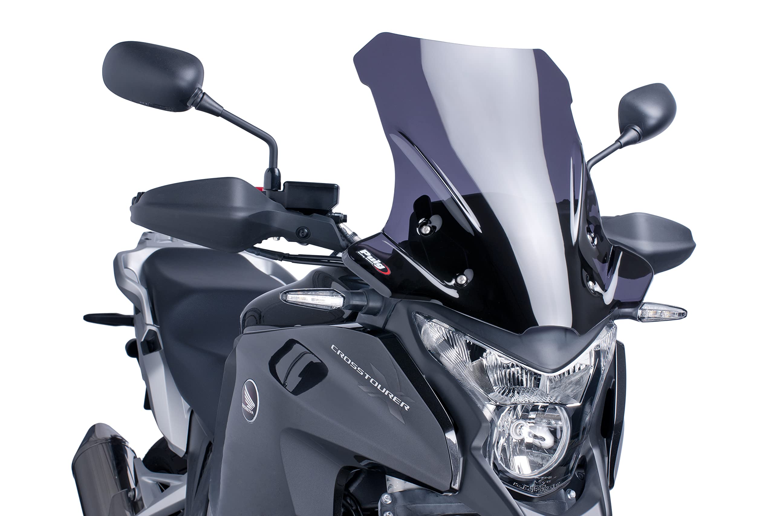 Puig 5993F Cúpula Touring Alta y aerodinámica en acrílico CN de 4 mm con Perfil Redondeado, Zona Superior Plana y deflectores Que mejoran protección, Ahumado Oscuro