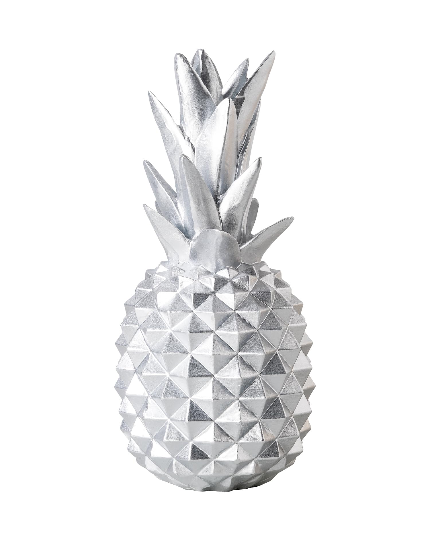 shelfmade Piña plateada decorativa para salón, decoración de mesa de resina de polirresina, decoración de piña, plata, Año Nuevo y boda, regalo – plata decoración moderna – Copa de piña plateada