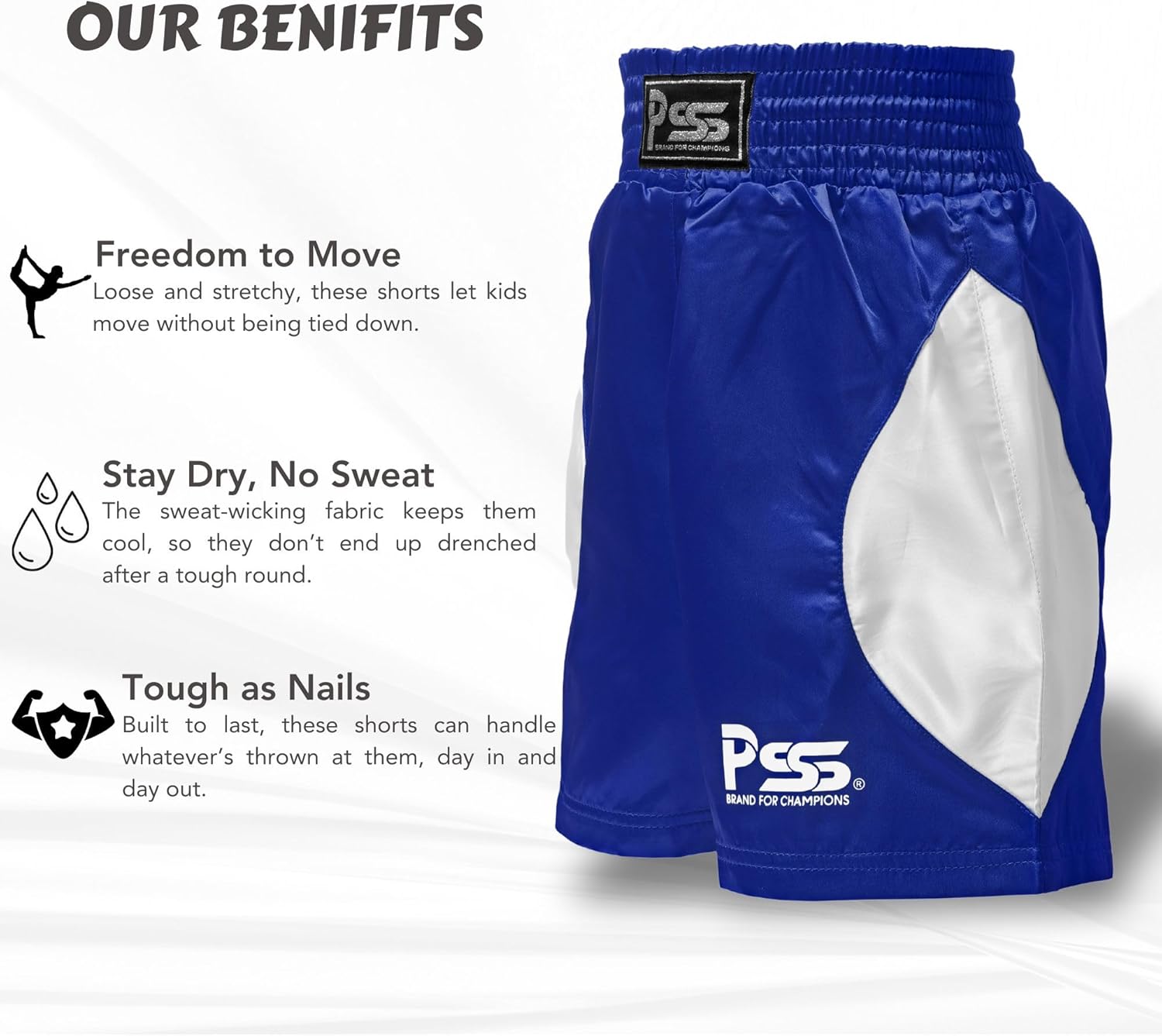 PSS Kids Boxing Uniform Set Tank Top & Shorts Trunks for Boys & Girls Youth Ages 3-14 for Training Lightweight & Breathable