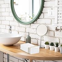 Vista 5 de 100 piezas de servilletas blancas y doradas, servilletas de papel para cena, toallas de mano desechables para baño, servilletas suaves