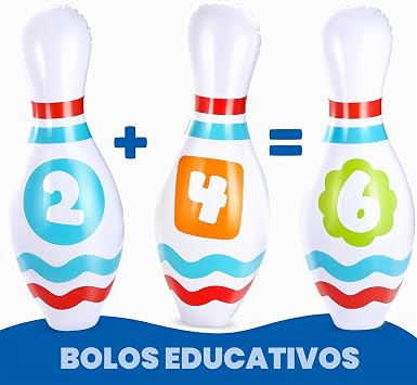 JOYIN Giant Inflatable Bowling Set for Kids and Adults, Christmas Birthday Party Games, Kids Education Motor Skills Toys
