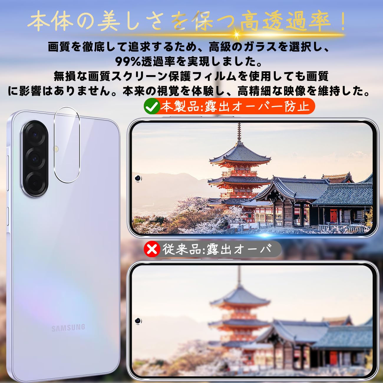 Amazon.co.jp: 対応 Galaxy A36 5G ガラスフィルム GalaxyA36 5G