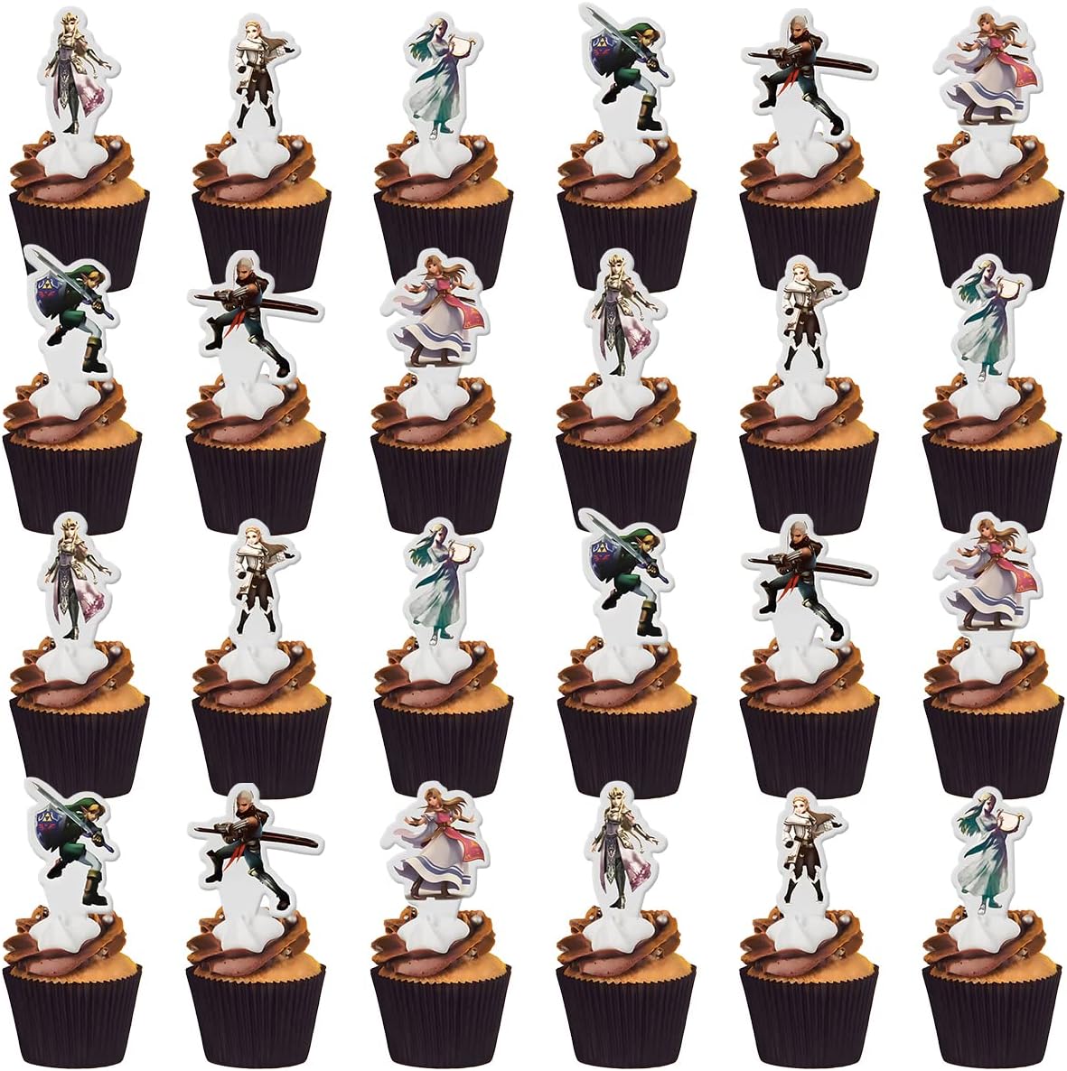 48pcs Cake Topper for Zelda,for Zelda Theme Cupcake Toppers