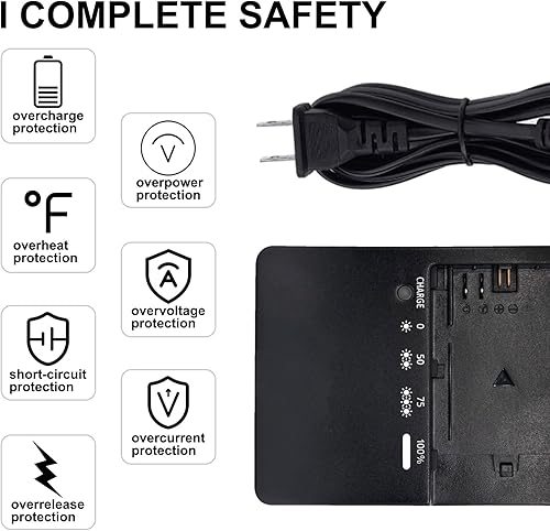 Miniatura 5 de LP-E6 LP-E6N LC-E6 Cargador para Canon Compatible con LP-E6NH LC-E6E Batería EOS R Ra R5 R5 C R6 R7 DSLR 60D 60DA 70D 80D 90D 5DS R 5D Mark II III