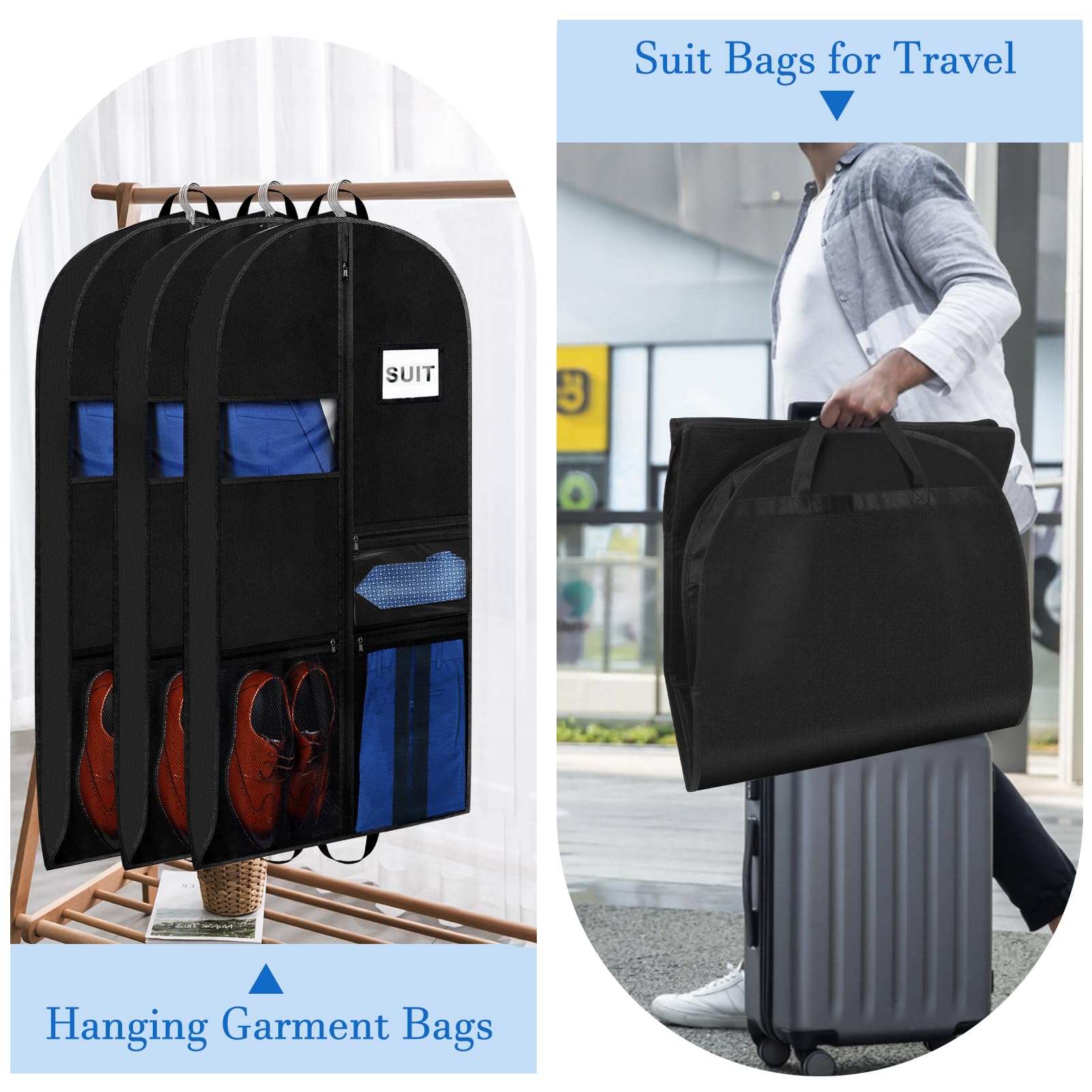 The beat offeR (3 PACk) GARMENT BAG, SUIT BAG, BRATHER BAG, DRESS BAG, THE BEST TO PROTECT CLOTHES