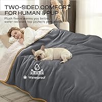 Vista 57 de Cobija impermeable para mascotas, a prueba de líquidos y orina, para sofá, cama, sillón, reversible, vellón, forro polar, protector de muebles