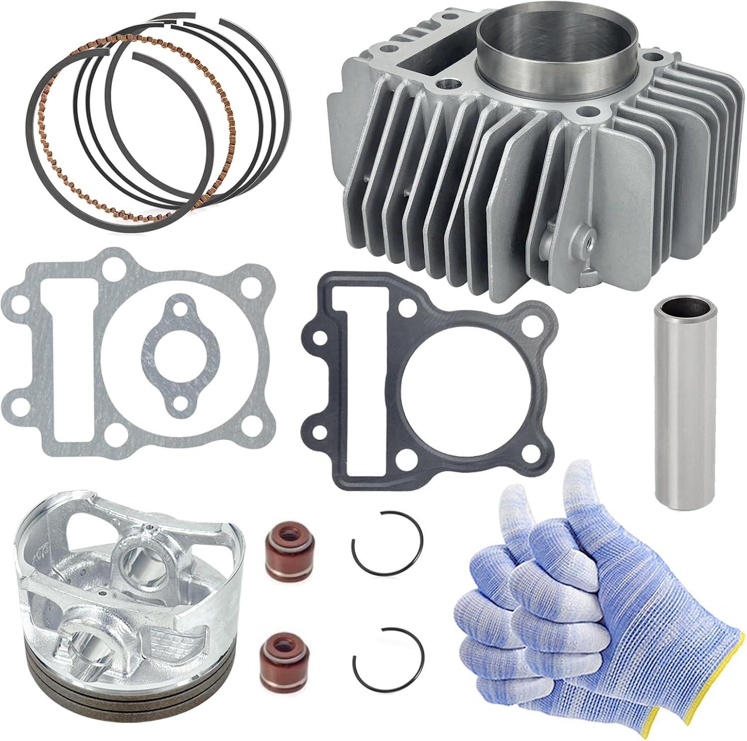 60mm Bore Complete Cylinder Head with Piston Kit Compatible with YX160 160cc Engine Pit Dirt Bike