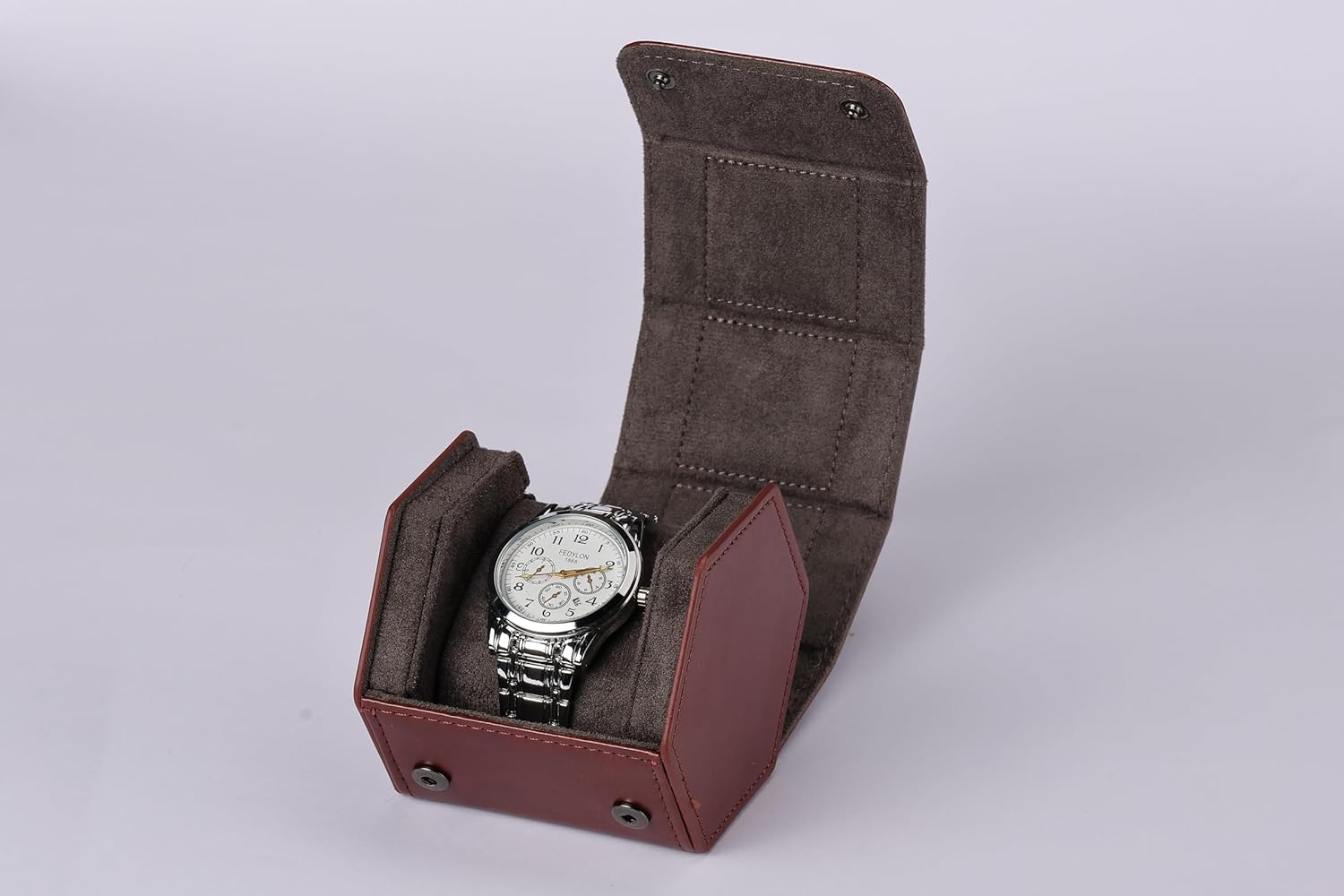 Watch Display Stand, Black Leatherette, Holds 1 Watch