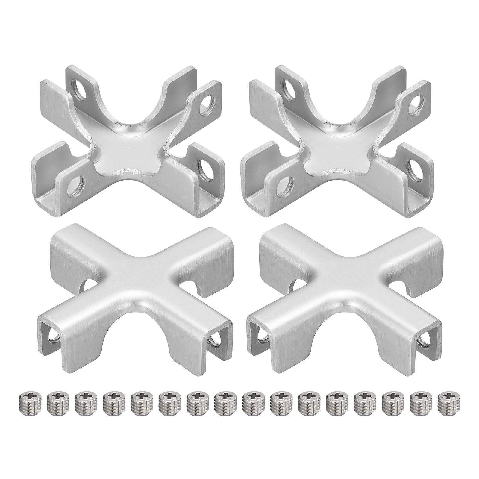 Aluminium glashouders, 12 stuks, glashouders, glazen klemmen, voor glas met een dikte van 6 - 8 mm, met schroeven voor badkamerrek, wandbeugels (L